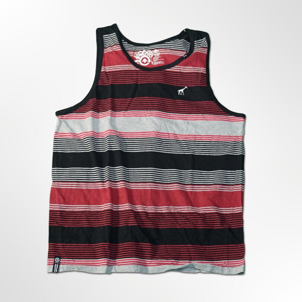 LRG Men's Red and Black Sleeveless Tank Top - Large